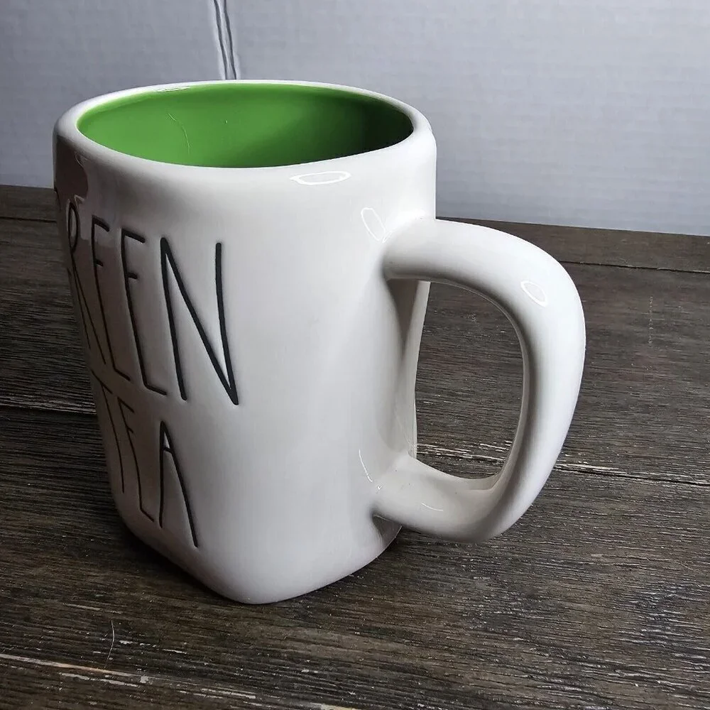 Rae Dunn Artisan Green Tea Mug Green Interior Magenta Farmhouse